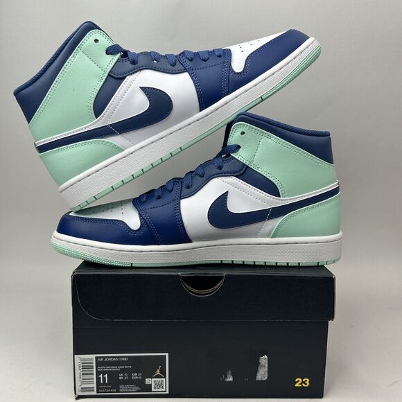Nike Shoes Air Jordan 1 Mid Retro “Mystic Navy/Mint Foam” 2023 - Picture 3 of 5